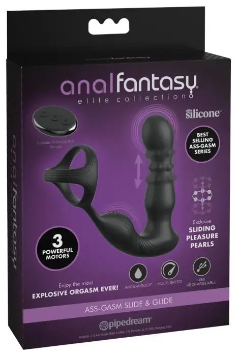 Анальная система из силикона Anal Fantasy Elite Slide & Glide – 19 cm (7.5″) – Черный