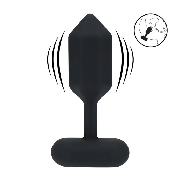 Шестигранный вибрирующий силиконовый анальный пробка – L – черный Фото num