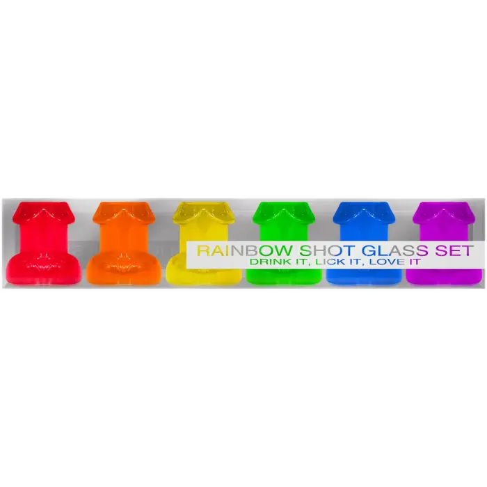Rainbow Penis-Shaped Shot Glass Set