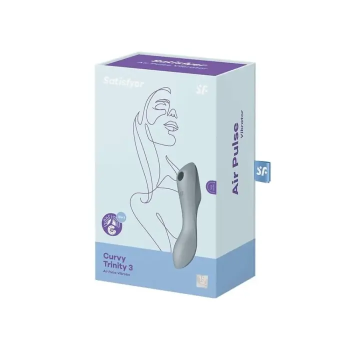 Вибратор Curvy Trinity 3 – 18 см (7″) – синий