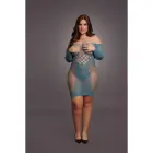 Garām piedurknēm tīkliņa mini kleita – Queen Size Foto 8