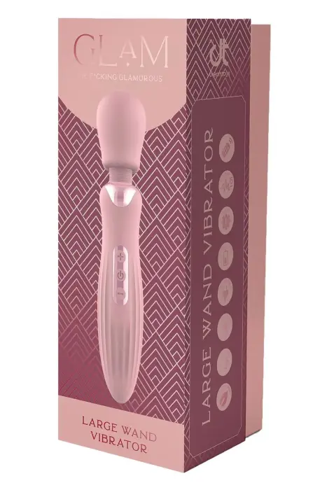 GLAM Liels wand vibrators – 24 cm (9.4″) – rozā