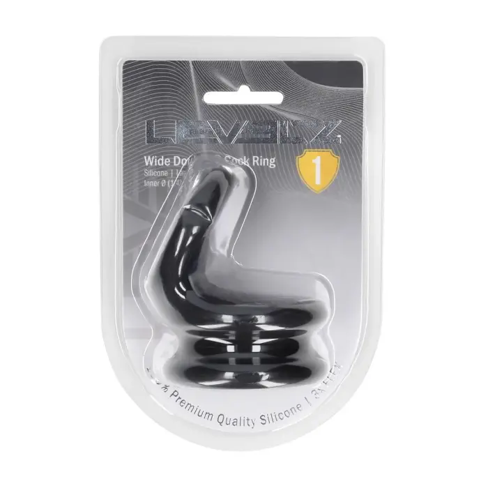 LEVELZ Wide Double O silikona atbalsta gredzens L – melns