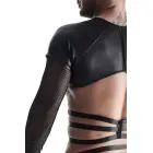 Men's T-shirt with Elastic and Metal Ring Details – Black – S — Photo 7