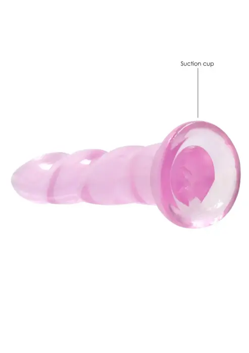 Nereālistisks dildo ar piesūcekni – 17 cm (7″) – Caurspīdīgs Foto 4