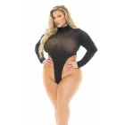 Fantasy Lingerie High AF – open-back stretch teddy – black – plus size — Photo 1