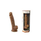 SilexD Dildo- Model 1 Realistic Veined with Suction Cup – 17.7 cm (7″) – Caramel — Photo 1