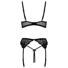 Cottelli Lingerie Shelf Bra Set Black Lace with Removable Chains 80B — Photo 7