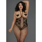 Mesh Bodysuit with Open Cups – Black – Plus Size — Photo 2