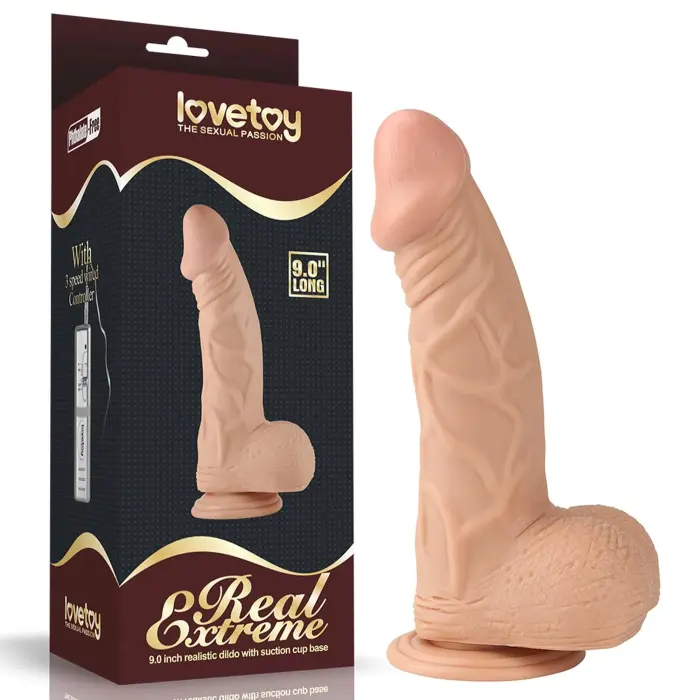 LoveToy Real Extreme Dildo – realistlik dildo – PVC – lihatooni – 22,9 cm