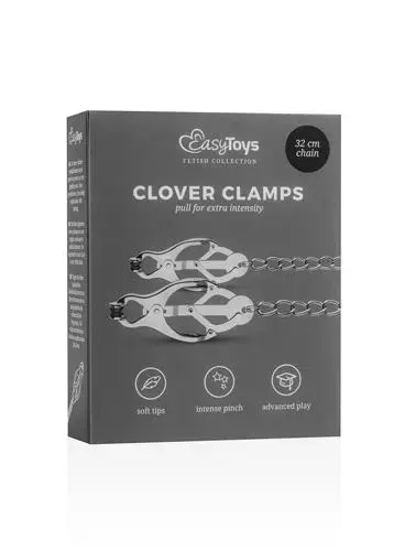 Japanese Clover Nipple Clamps With Chain – Silver