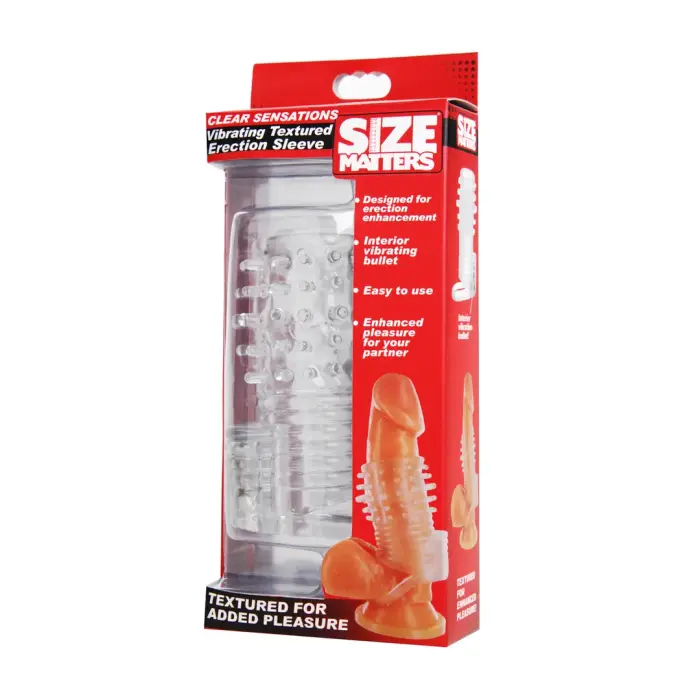 Vibrating Textured Erection Sleeve – 9 cm (3.5″) – Clear