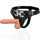 Harness Attraction Deluxe strapon vibrators – 18 cm (7″) – melns — Foto 3