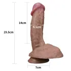 LoveToy – dual-layer silicone natural cock – realistic dildo with suction cup and balls – 19 cm (7,5'') — Photo 2