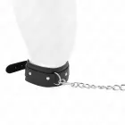 KINK regulējama apkakle ar ķēdīti 65cm – melna, 38-49cm, metāla gredzens — Foto 3