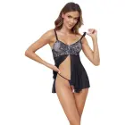 Cottelli Lingerie комплект бэбидолл и стринги – чёрный/белый – S — Фото 4