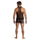 Male Power Stretch Net Tank Top – Black – S/M — Photo 5