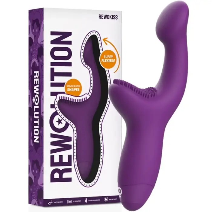 Двухмоторный вибратор Rewolution Rewokiss – 18.5 см (7.3″) – розовый