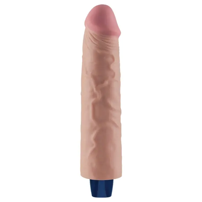 Real Softee uzlādējams vibrējošs dildo – 23 cm (9″) – Miesas krāsa Foto 5
