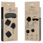 INTENSE FETISH Playset 2 набор из веганской кожи с наручниками, повязкой и тиклером – чёрный — Фото 7