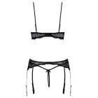 Cottelli Hebe 3-piece Lingerie Set – Black – 80B/M — Photo 8
