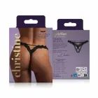 Christine Lila – стринги с открытым шагом – кружево, бантик и кристалл – чёрный – S/M — Фото 7