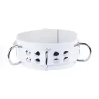 Red Leather Collar – Adjustable European Cowhide Model – White — Photo 1