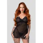 Christine Obsession Sheer Mesh Babydoll - Open Back, Adjustable Straps — Фото 1