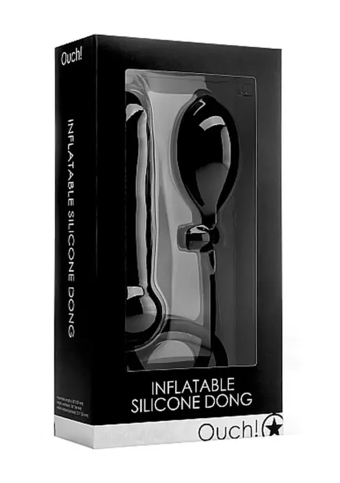 Piepumpējams silikona dildo – melns – 15.7 cm (6.2″) Foto 2