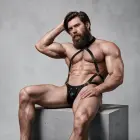 Fetish Submissive Attitude – men's eco-leather jock harness – black – one size — Photo 9