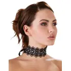 Izšūta kaklarota ar dekoratīviem akmentiņiem – melna Foto 2