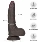 LoveToy Sliding Skin Pro II – divslāņu reālistisks silikona dildo – melns – 17,8 cm (7'') — Foto 2