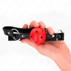 KINK Model 1 dobs sarkans silikona bumbiņas knevelis 4.5cm – regulējama siksna — Foto 3