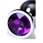 Sudraba anālais spraudnis TOYFA Metal ar ametista dārgakmeni – M – Purple Foto 7