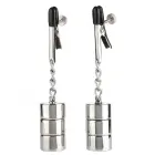 Mr. Steel Aligator Nipple Clamps with Weights – Silver — Photo 4
