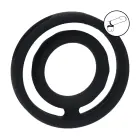Classic Grooved Silicone Cock and Ball Ring – Black — Photo 2