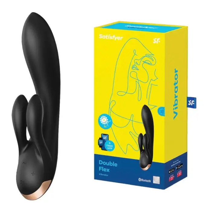 Double Flex Connect App truša vibrators – melns