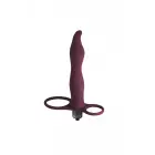 Pure Passion Flirtini strap-on ar dubultu penetrāciju un vibrējošu lodi – sarkans — Foto 2