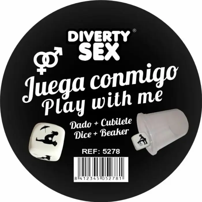 DIVERTY SEX Diablo Picante белые кубики с позициями и прозрачным стаканчиком 30мм