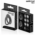 Addicted Toys Double Ring System silikoninis dvigubas žiedas – juodas – tekstūruota atrama 72 mm — Nuotrauka 6