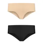 Bye Bra Invisible Hipster kelnaičių rinkinys kūno ir juodos spalvos – S — Nuotrauka 1