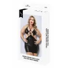 Baci CRISS CROSS Wetlook mini suknelė su halter tipo kaklo dirželiais – juoda – QS — Nuotrauka 1