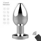 Stymulator Rechargeable USB Vibrating Anal Plug with 10 Functions – 8.4 cm (3.3″) – Silver — Photo 3