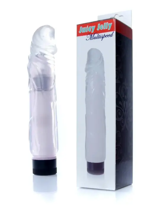 Juicy Jelly reālistisks vibrators – 22 cm (8.5″) – caurspīdīgs Foto 5