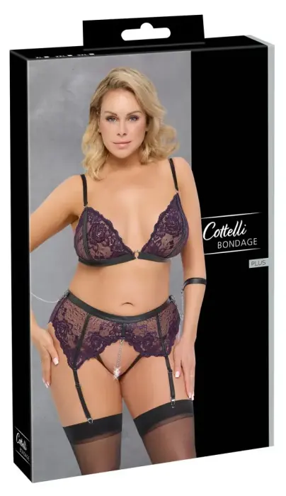 Комплект белья Cottelli BONDAGE – фиолетовый – 2XL