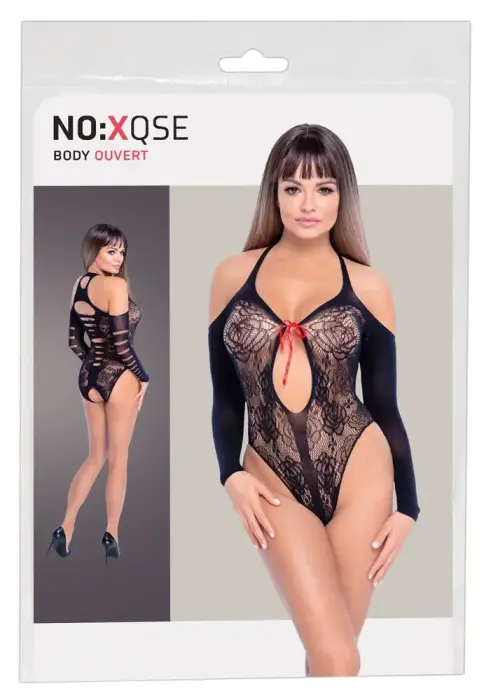 NO:XQSE mežģīņu bodijs ar atvērtu starpkāju un izgriezumiem – S/L Foto 1