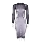 Платье с высоким воротником Carme XI – Plus size – чёрное — Фото 10