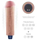 Real Softee uzlādējams vibrējošs dildo – 23 cm (9″) – Miesas krāsa Foto 3