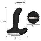 Silicone Prostate Massager with Pulsating Function, Heating and Remote Control – Black — Photo 7