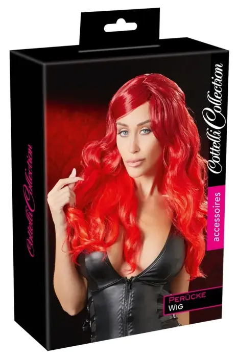 Cottelli Collection красный длинный волнистый парик 63cm